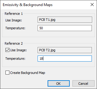 emissivity map dialog