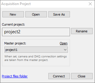 project dialog