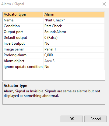 2. Alarms alarm dialog