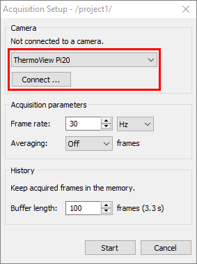 2. pi20 acquisition setup