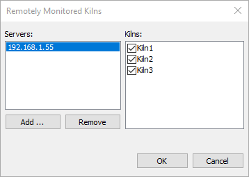 remotely monitored kilns dialog