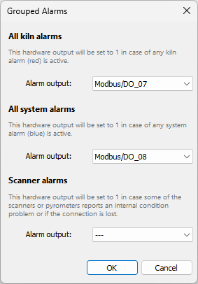 other alarms - grouped alarms dialog